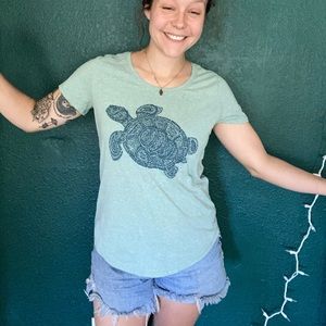 Light green turtle shirt